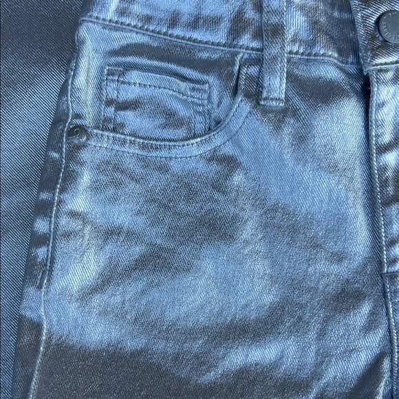 Art Class Girls Baggy High Rise Shiny Silver Straight Leg  Jeans::NWT:; - Picture 3 of 8